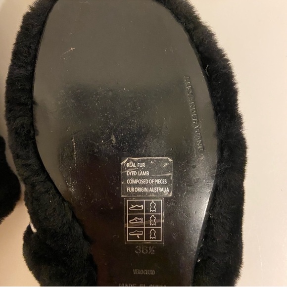 Alexander Wang Amelia Studded Lamb Fur Mule Slides Slippers - Picture 13 of 15
